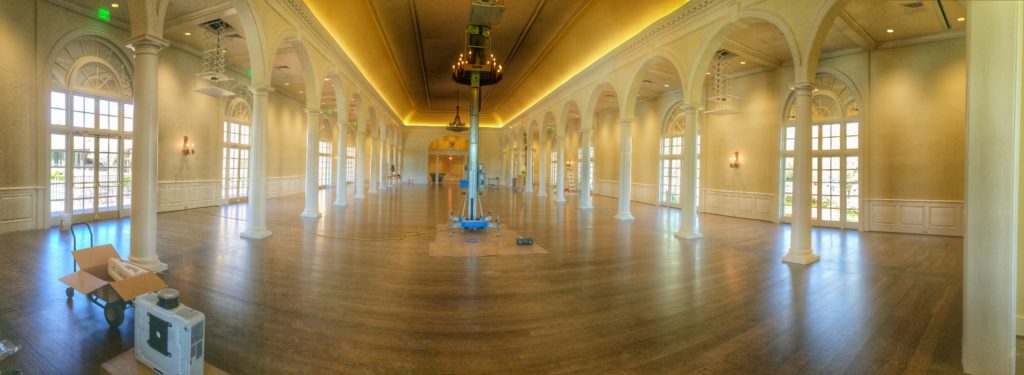 Country Club 3 projector and audio installation